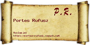Portes Rufusz névjegykártya